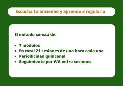 Detalles método Escucha tu ansiedad y aprende a regularla